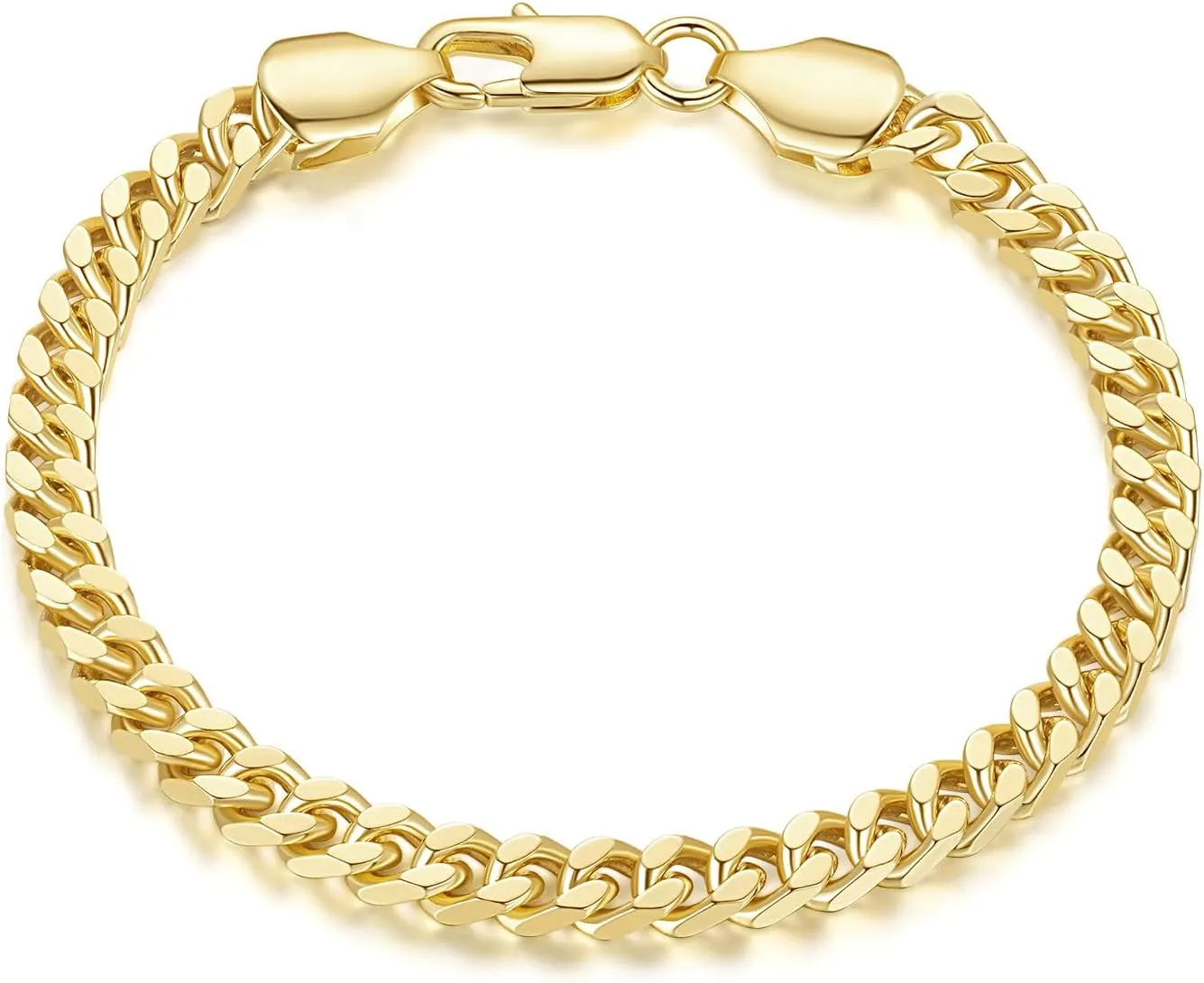 14K Gold Bracelets for Women Men Bracelet Dense Cuban Link Gold Chain Dainty Gold Bracelets Gifts for Women 6.5/7/7.5/8/9 in