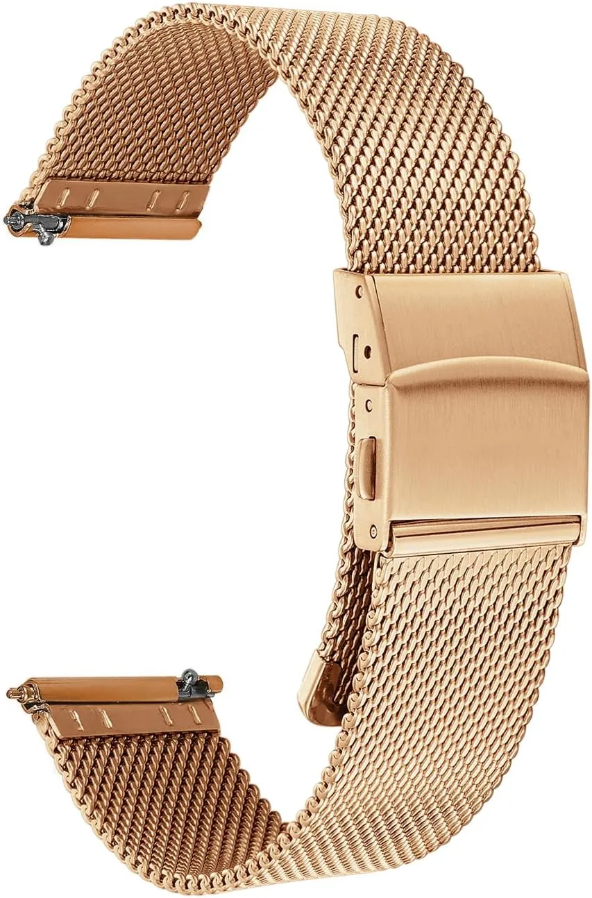 18mm Stainless Steel Mesh Watch Bands,Quick Release,Watch Bracelets With Folding Buckle
