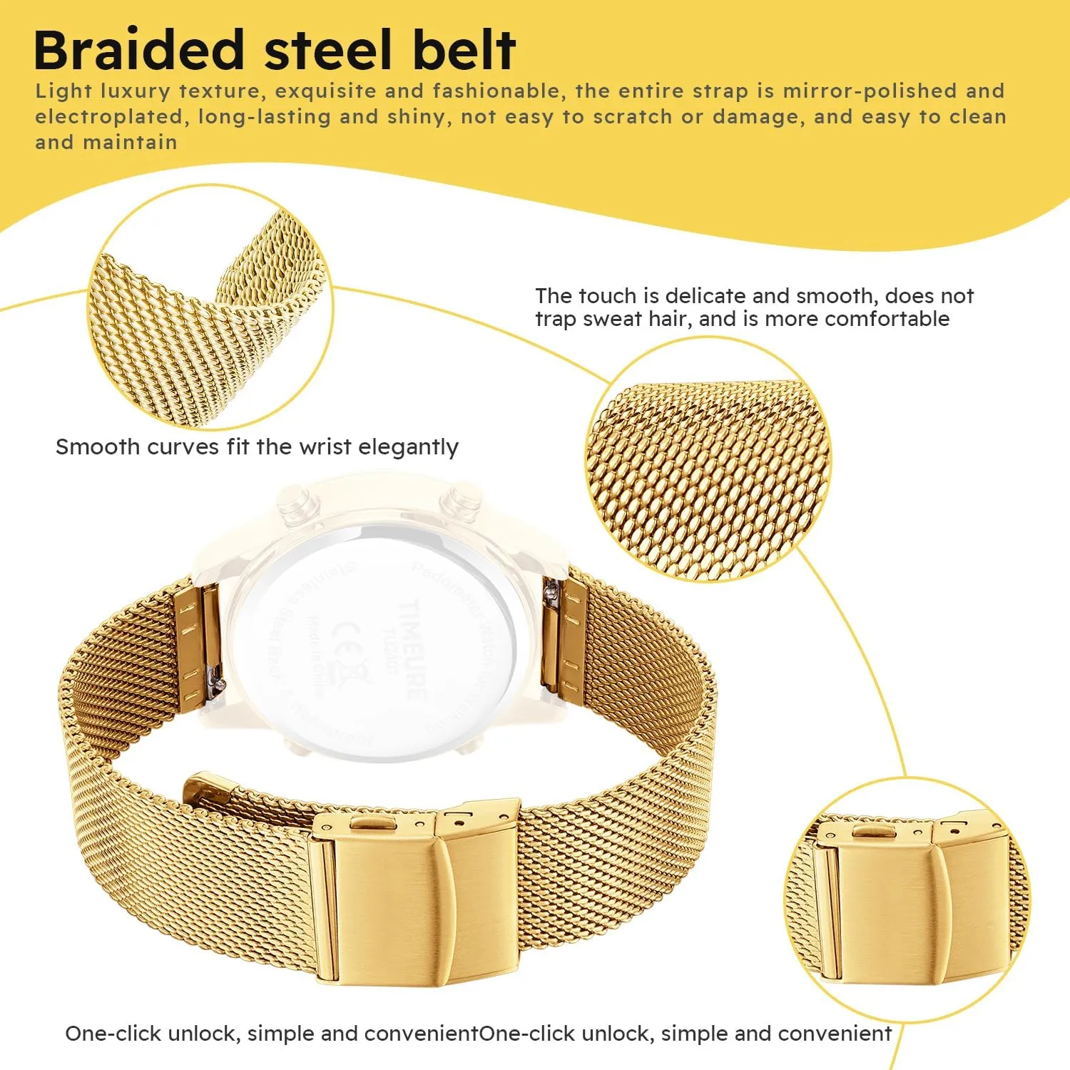 18mm Stainless Steel Mesh Watch Bands,Quick Release,Watch Bracelets With Folding Buckle