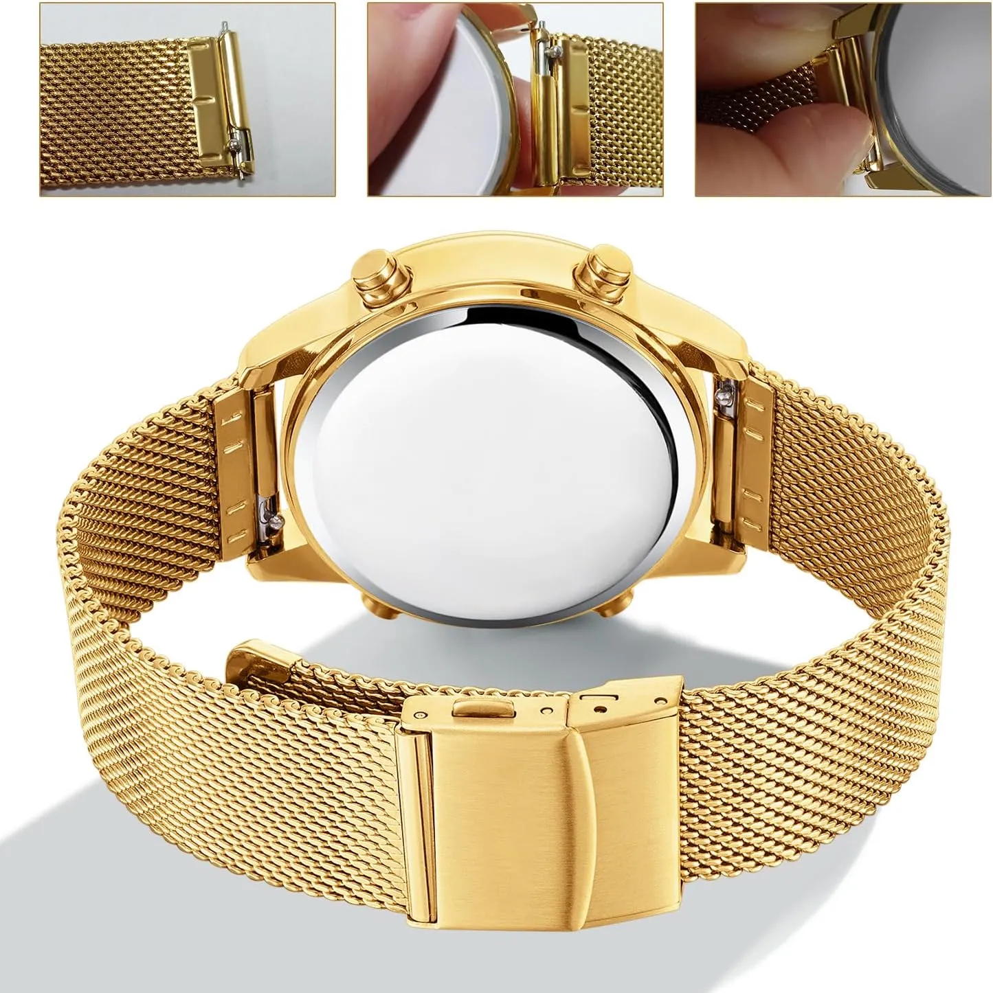 18mm Stainless Steel Mesh Watch Bands,Quick Release,Watch Bracelets With Folding Buckle