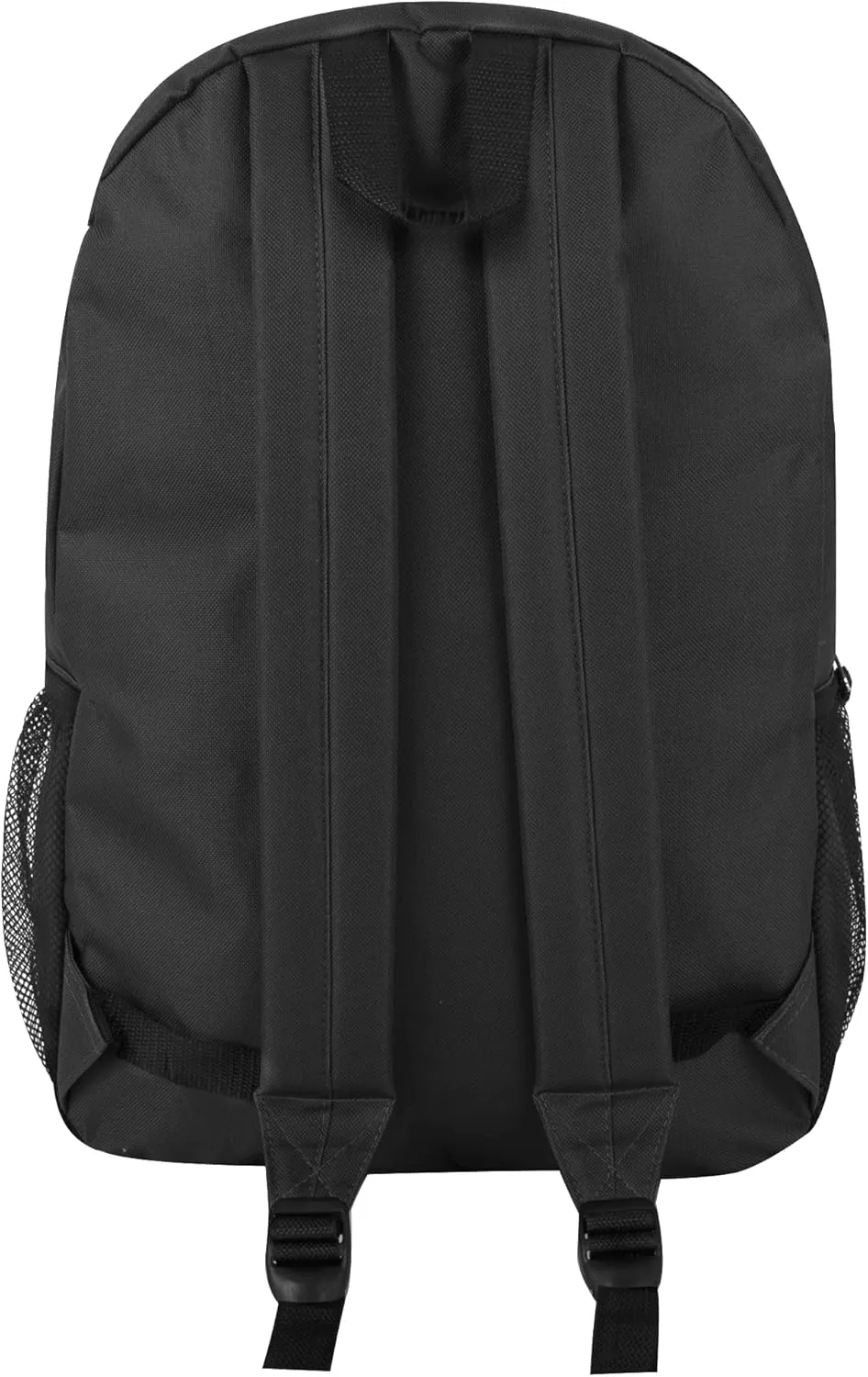 19 Inch School Backpacks with Mesh Side Pockets  Basic Large Solid Color Backpacks for Kids, Men, Women, Travel (Black/Yellow)