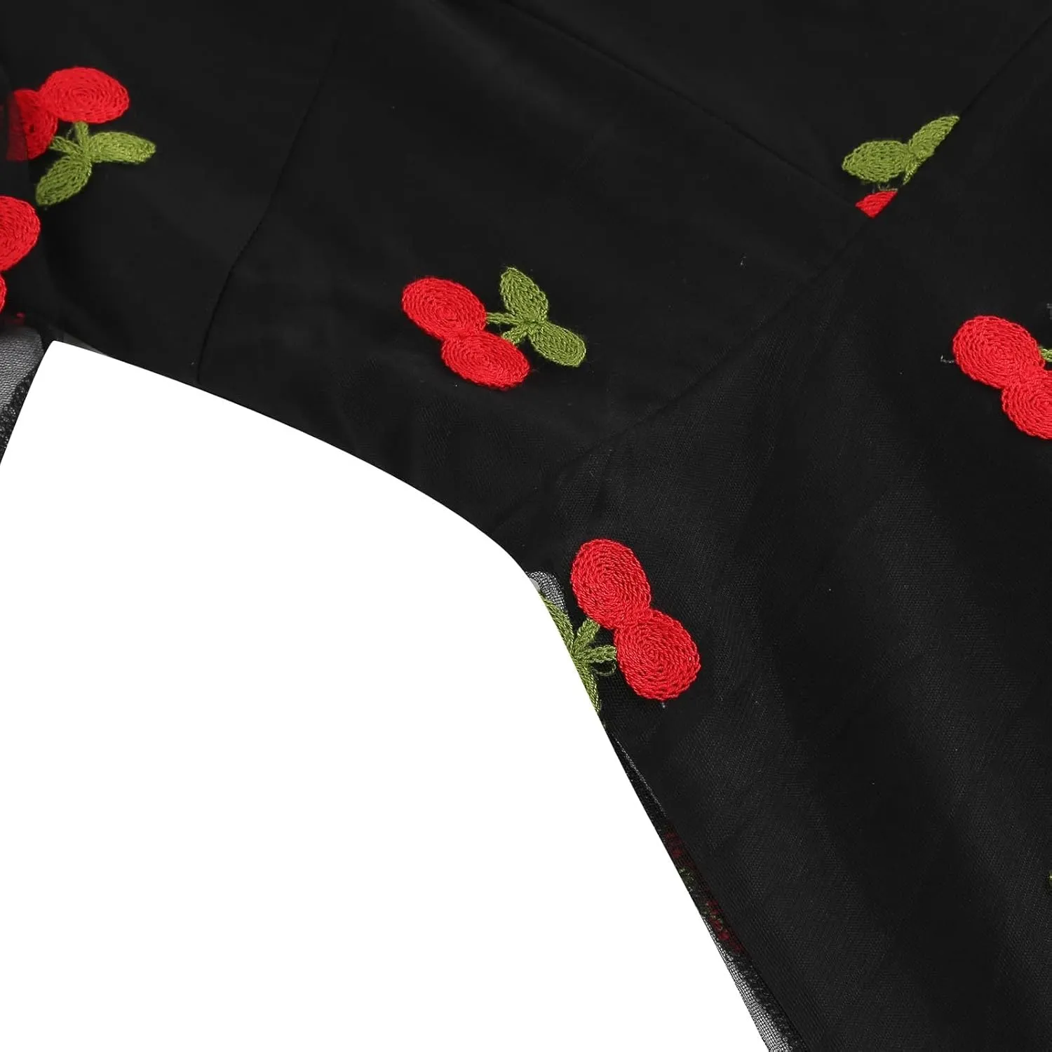 1950s Dresses for Women Vintage Cherry Printed Cocktail Rockabilly Dress A-line Swing Tulle Prom Dress