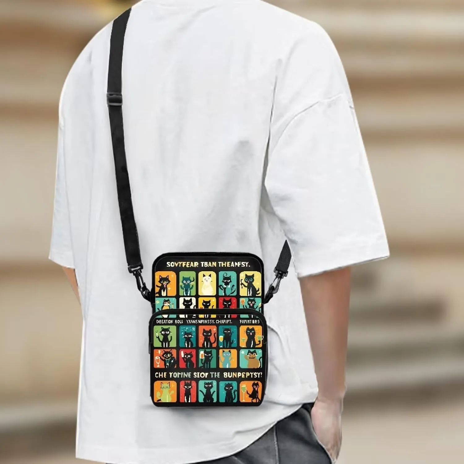 2 Layer Cross Body Bags Shoulder Sling Bag Purse Satchel Bags for Men Women Girls Boys