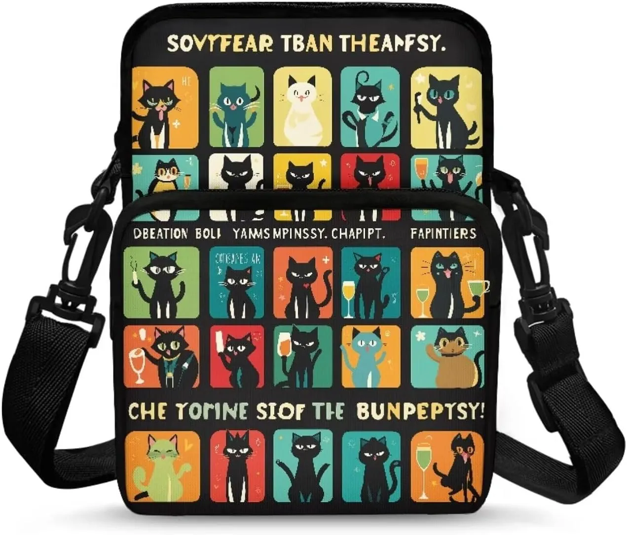 2 Layer Cross Body Bags Shoulder Sling Bag Purse Satchel Bags for Men Women Girls Boys