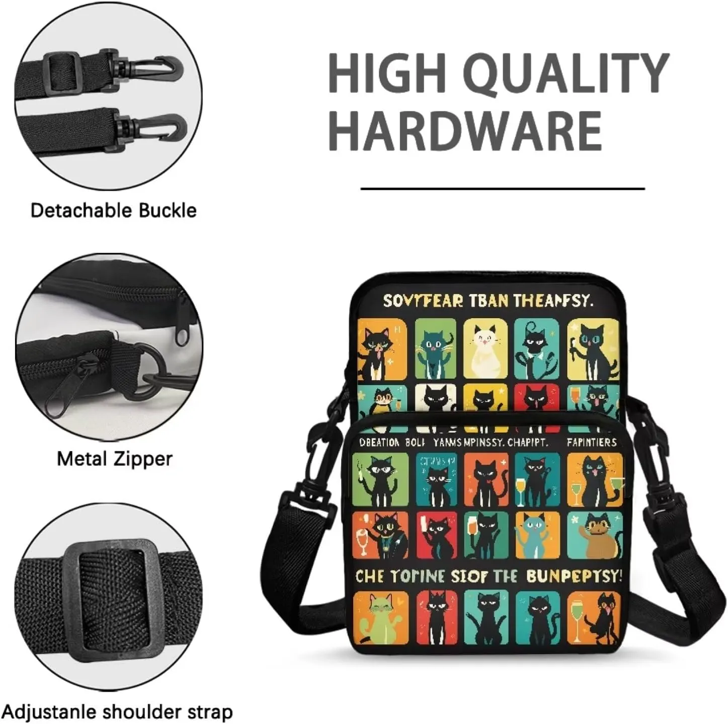 2 Layer Cross Body Bags Shoulder Sling Bag Purse Satchel Bags for Men Women Girls Boys