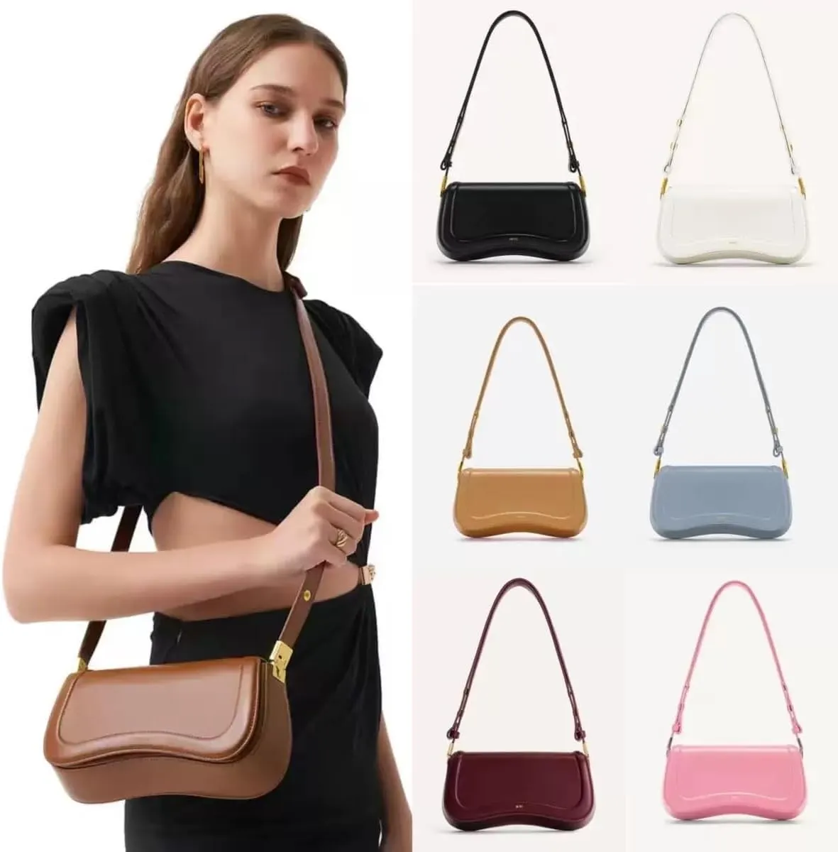 2025 Designer Bag Women's Fashion Retro Adjustable Underarm Saddle Bag Crossbody Bag Saddle bag