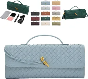 2025 Handbag for Women, Fashion Evening Shoulder Bag, Woven Crossbody Bag, PU Leather Handmade Clutch Purse