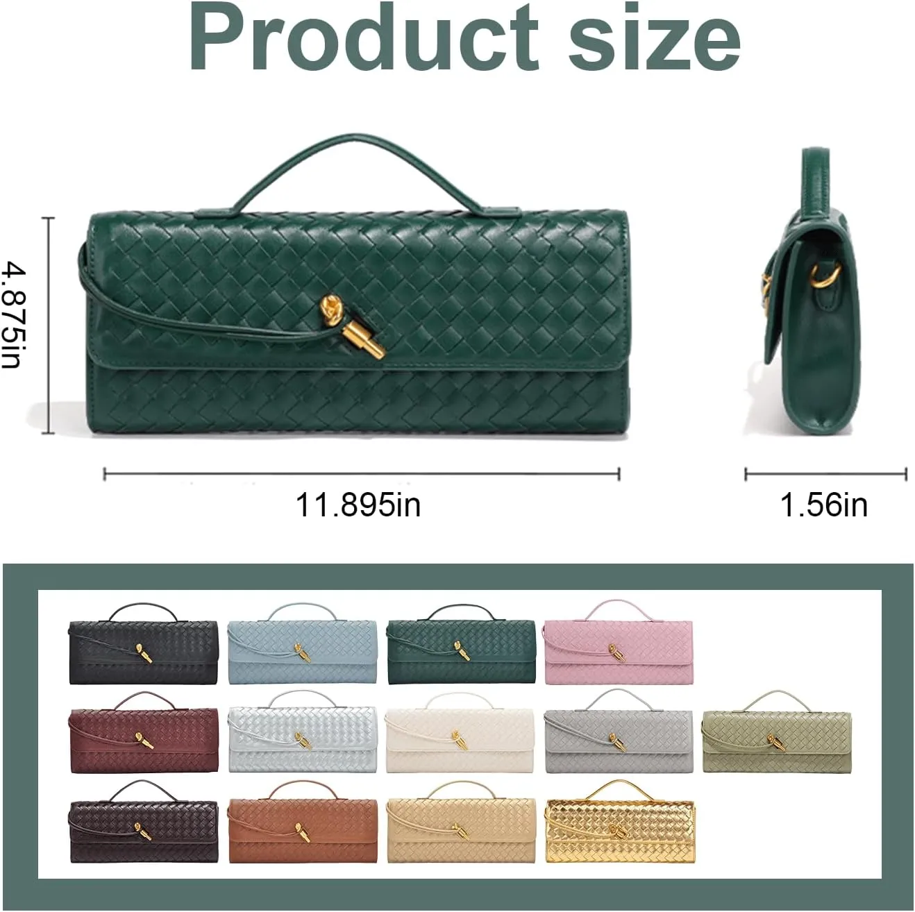 2025 Handbag for Women, Fashion Evening Shoulder Bag, Woven Crossbody Bag, PU Leather Handmade Clutch Purse