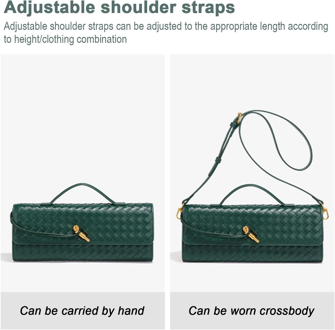 2025 Handbag for Women, Fashion Evening Shoulder Bag, Woven Crossbody Bag, PU Leather Handmade Clutch Purse