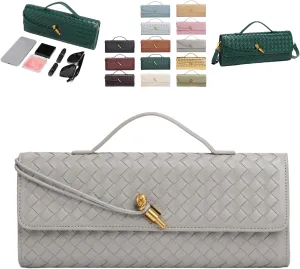 2025 Handbag for Women, Fashion Evening Shoulder Bag, Woven Crossbody Bag, PU Leather Handmade Clutch Purse