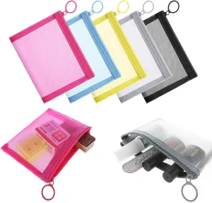 5 Pcs Mesh Zipper Pouch Bags, Small Makeup Bag for Purse Mini Zipper Mesh Bags Cosmetic Travel Toiletry Bag for Daily Toiletries Office Supplies & Cosmetics Travel Accessories