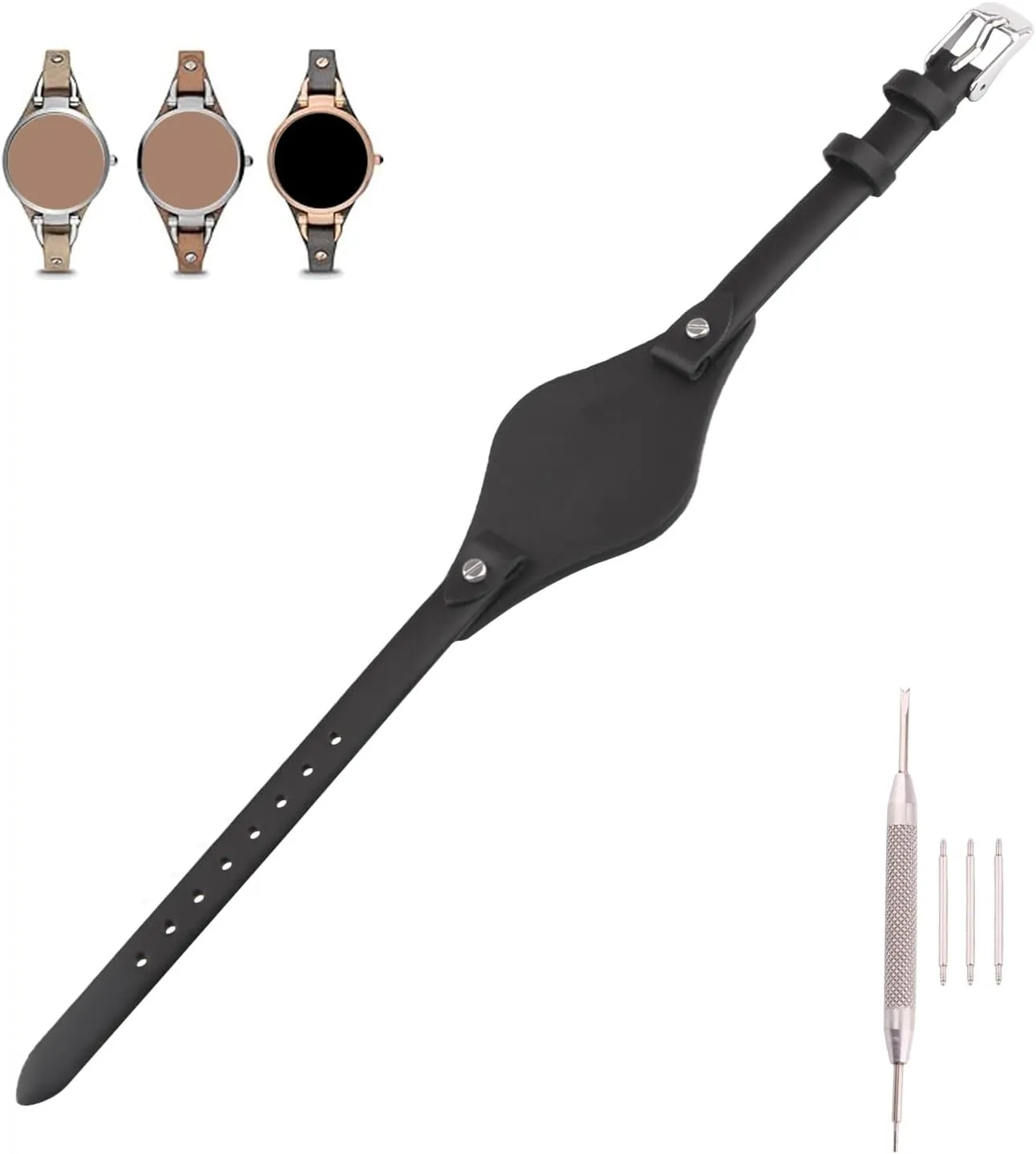8mm Women Leather Watch Bands Compatible Fit for Fossil 8 mm ES2829 ES2830 ES3060 ES3076 ES3077 ES3148 ES4119 ES4176 ES3262 ES3077 Replacement Watch Strap Wirstband Bracelet For Men and Women