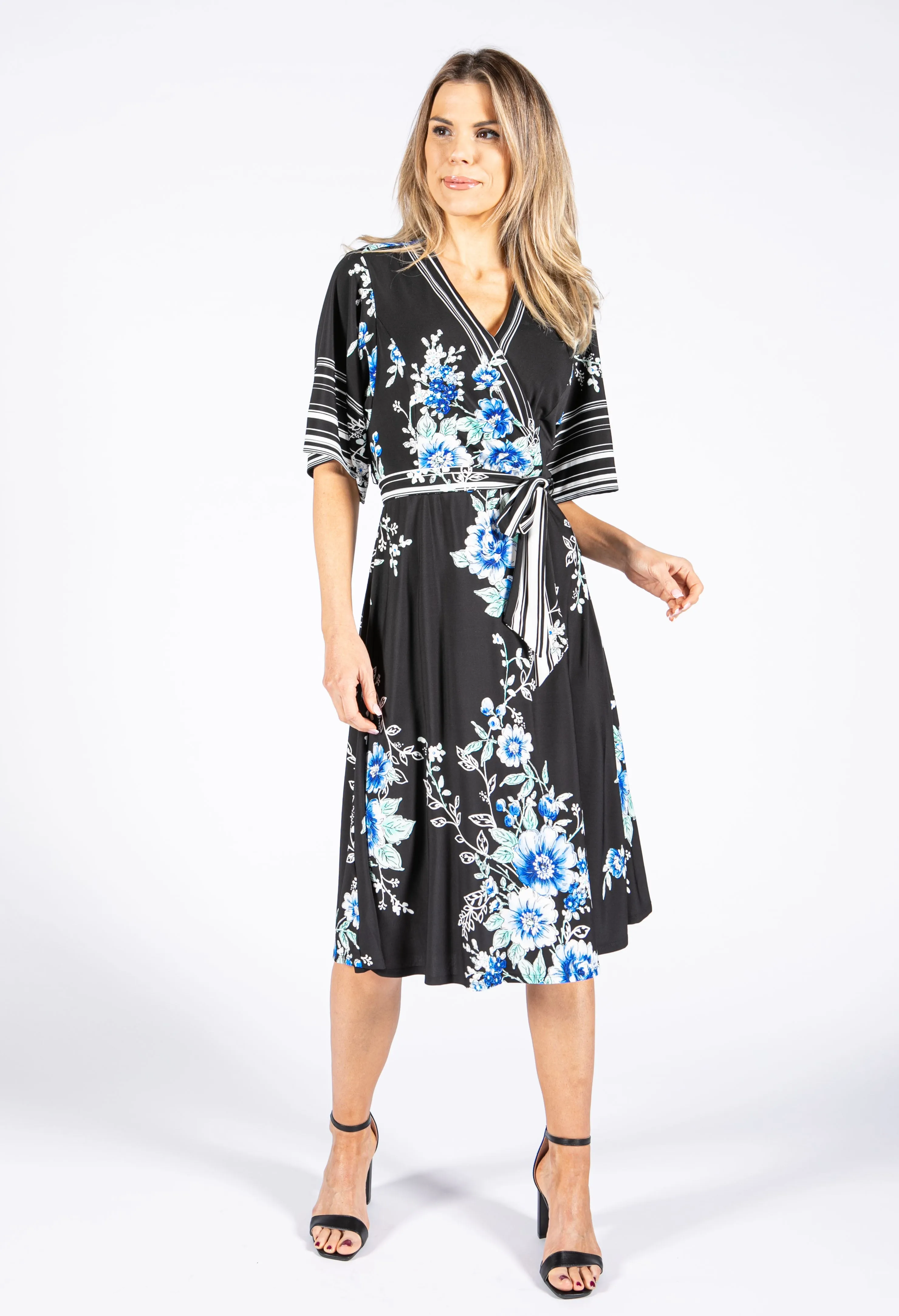 Abstract Floral Midi Dress
