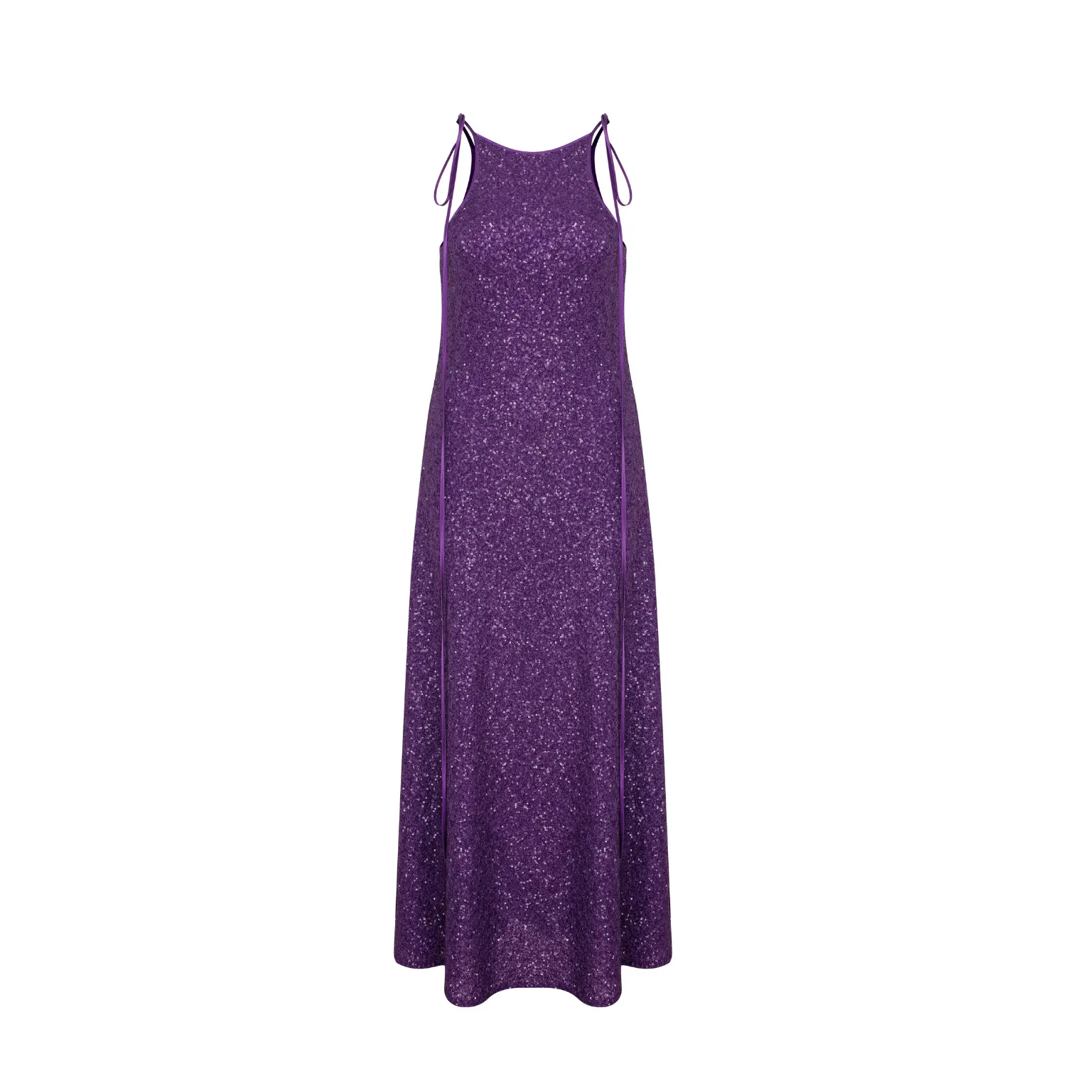 Addie Sequin Long Dress in Sparkling Grape
