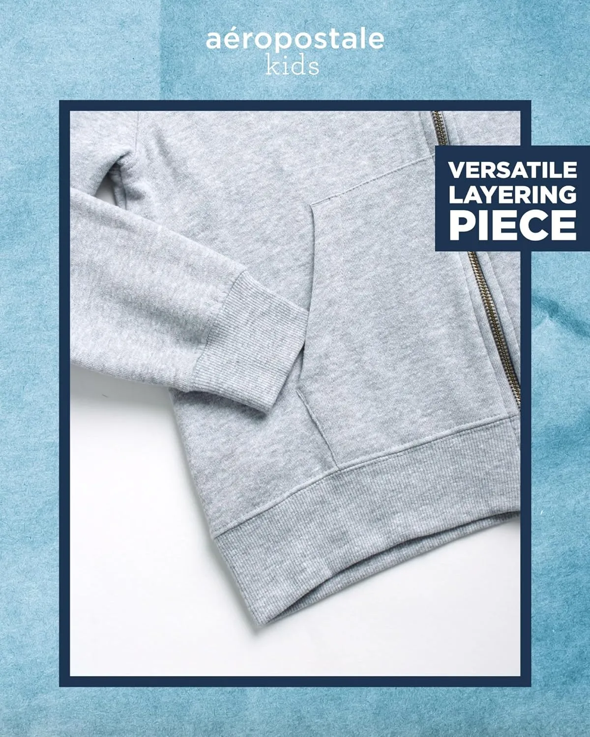 AEROPOSTALE Boys' Hooded Sweatshirt - Soft Fleece Full Zip Up Hoodie with Kangaroo Pockets - Jackets for Boys (Sizes: 4-16)