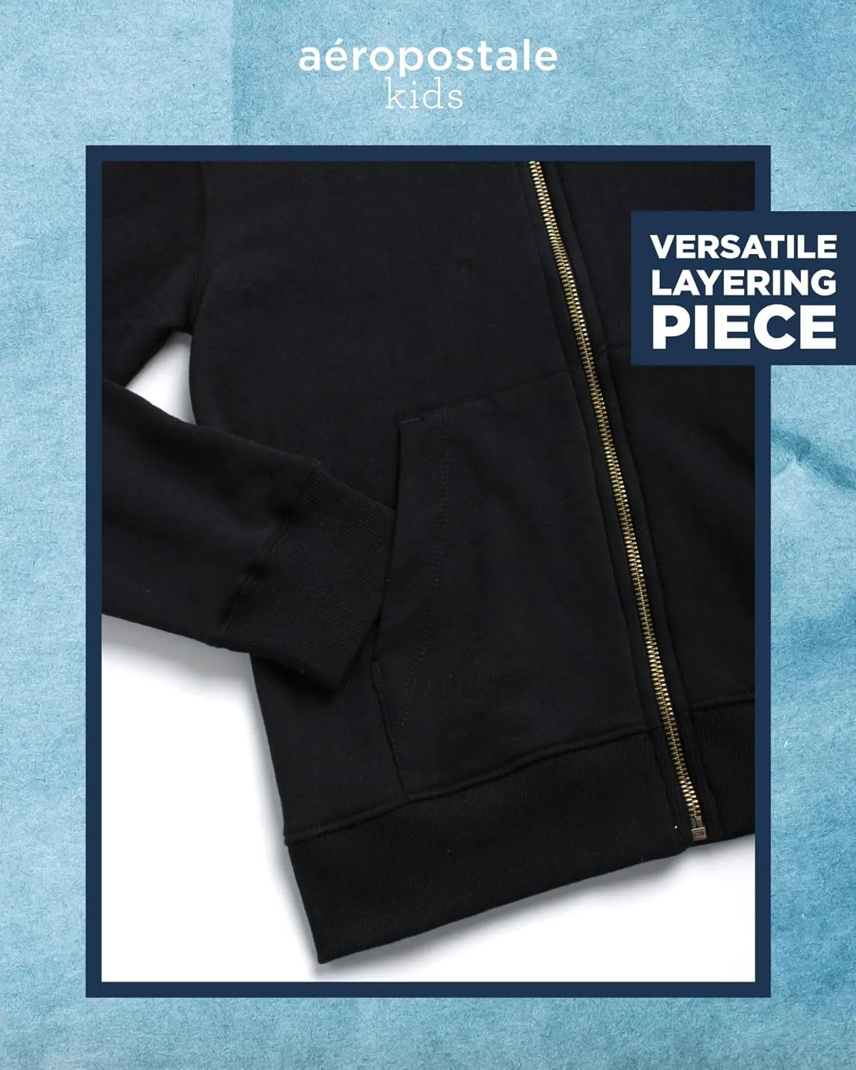 AEROPOSTALE Boys' Hooded Sweatshirt - Soft Fleece Full Zip Up Hoodie with Kangaroo Pockets - Jackets for Boys (Sizes: 4-16)