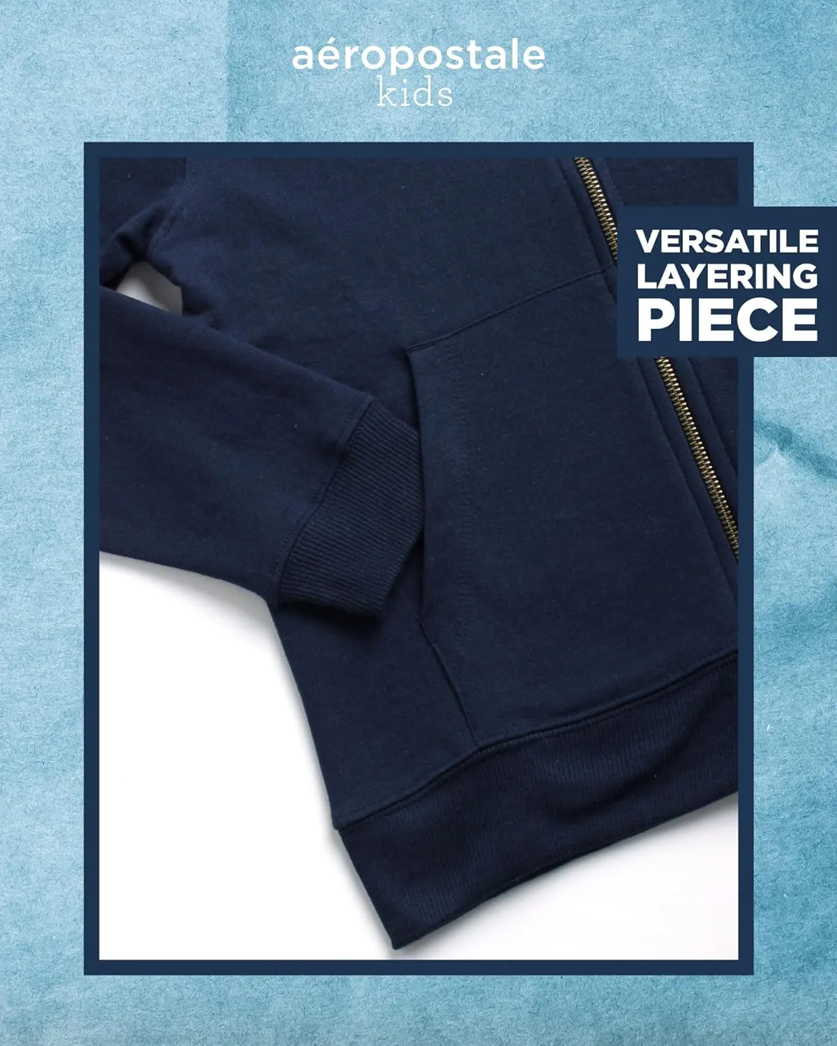 AEROPOSTALE Boys' Hooded Sweatshirt - Soft Fleece Full Zip Up Hoodie with Kangaroo Pockets - Jackets for Boys (Sizes: 4-16)