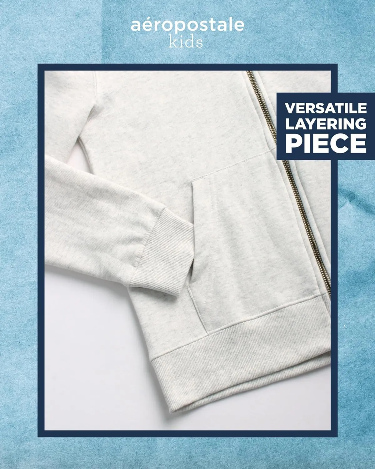 AEROPOSTALE Boys' Hooded Sweatshirt - Soft Fleece Full Zip Up Hoodie with Kangaroo Pockets - Jackets for Boys (Sizes: 4-16)
