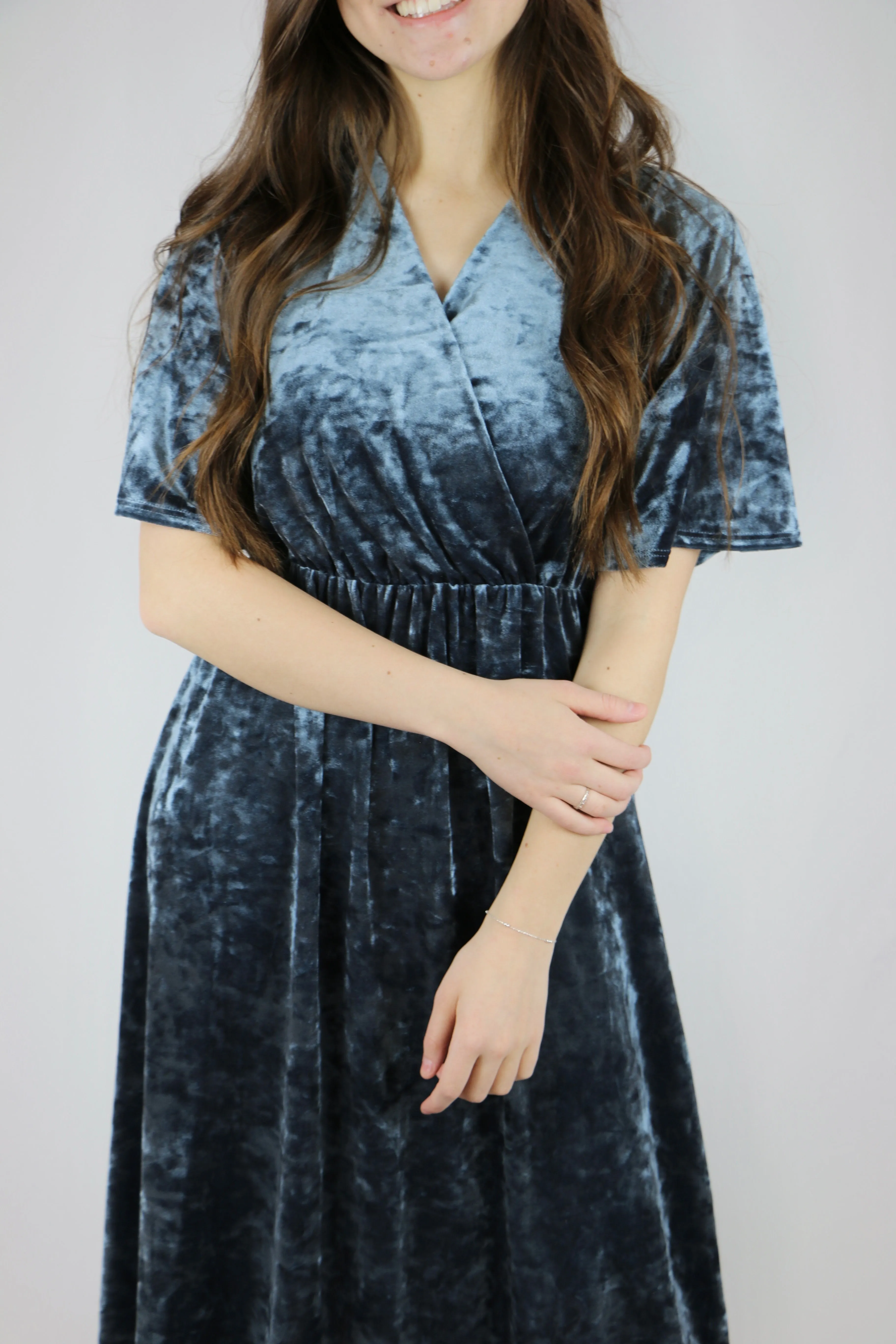 Alia Dress (2 Colors) - Crushed Velvet