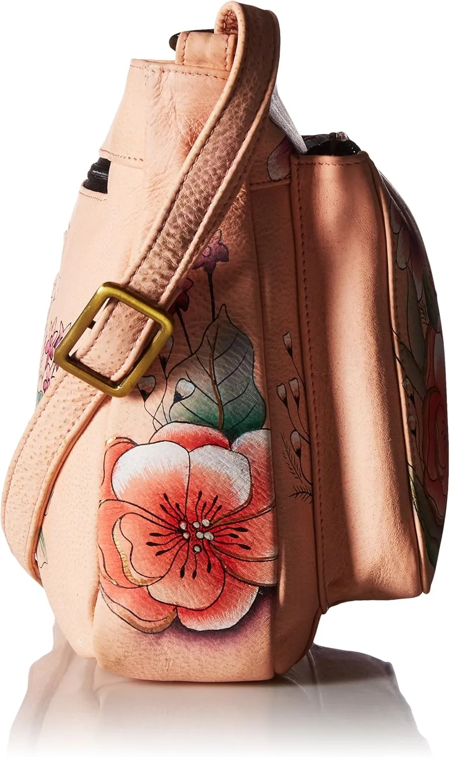 Anna by Anuschka Hand Painted Womens Genuine Leather Medium Crossbody Handbag,