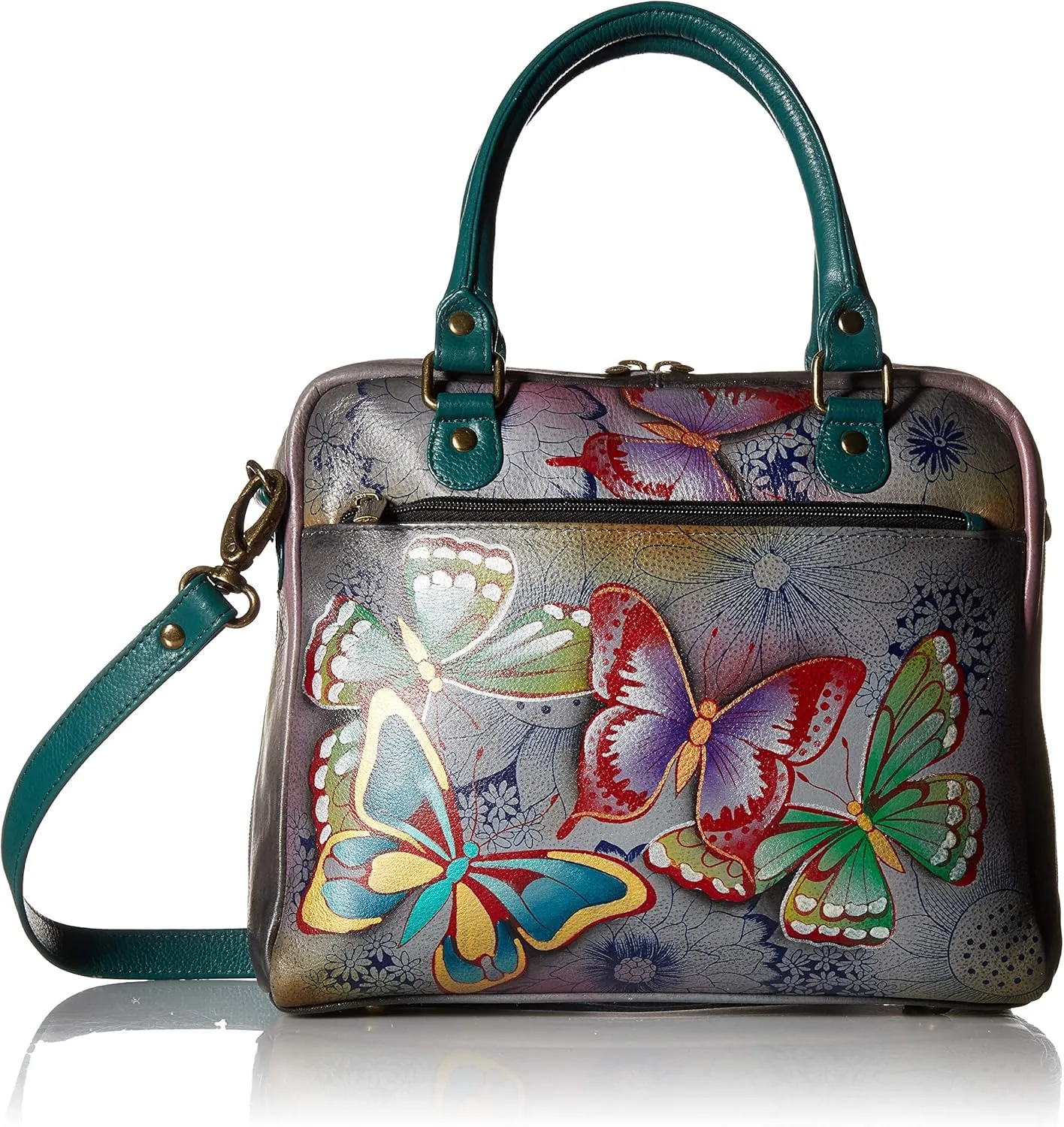 Anna by Anuschka Womens Genuine Leather Medium Cross Body | Hand Painted Original Artwork | Chic & Stylish Organizer