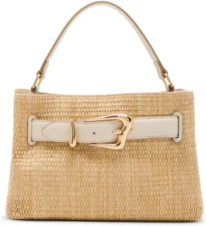 Anne Klein Straw Top Handle Satchel with Convertible Strap