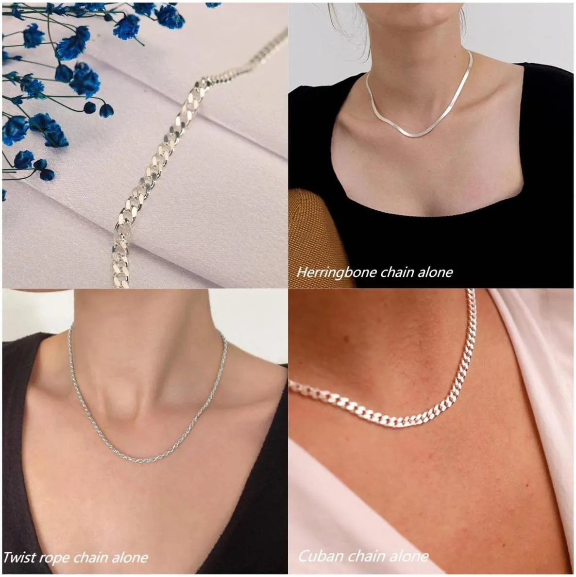 ASCOMY Layered Necklaces for Women Dainty Gold Necklace 14K Gold Plated Herringbone Necklace for Women Pearl Cross Necklace Paperclip Cuban Figaro Rope Satellite Chain Gold Choker Trendy Jewelry Gift
