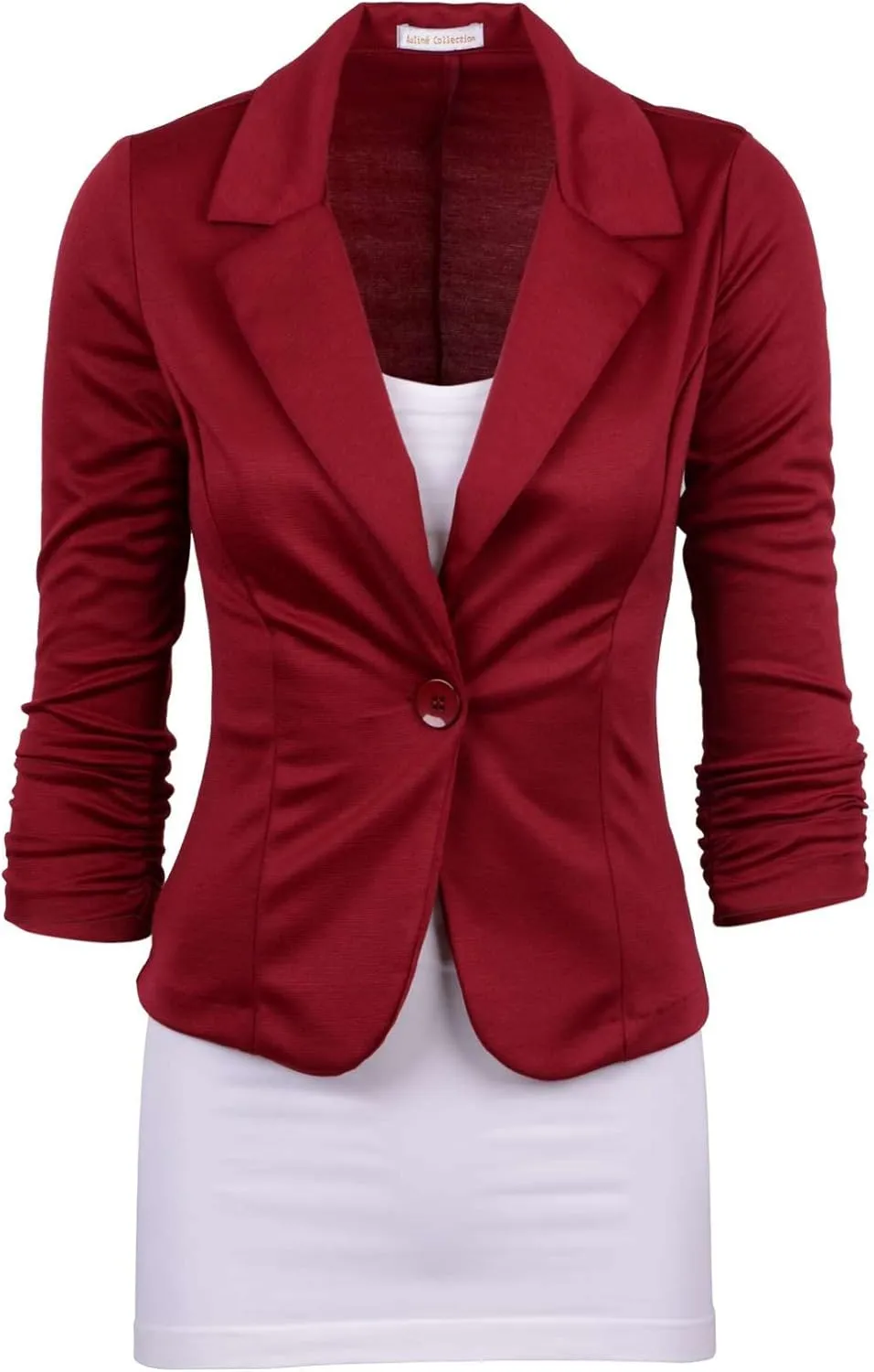 Aulin Collection Women's Casual Work Solid Color Knit Blazer