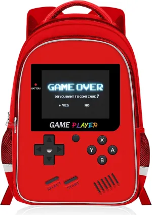 Backpack for School Boys,Gamer Boys Backpack for Elementary Middle School,Student Bookbag for Ages 6-18 Kids Children Teens,17 Video Game Bookbag Travel Back Pack