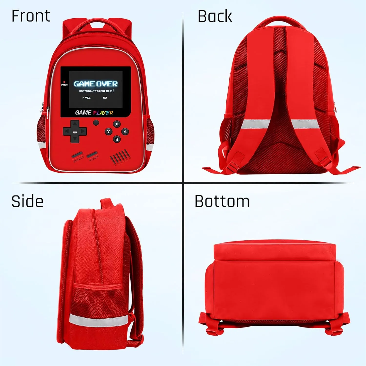 Backpack for School Boys,Gamer Boys Backpack for Elementary Middle School,Student Bookbag for Ages 6-18 Kids Children Teens,17 Video Game Bookbag Travel Back Pack