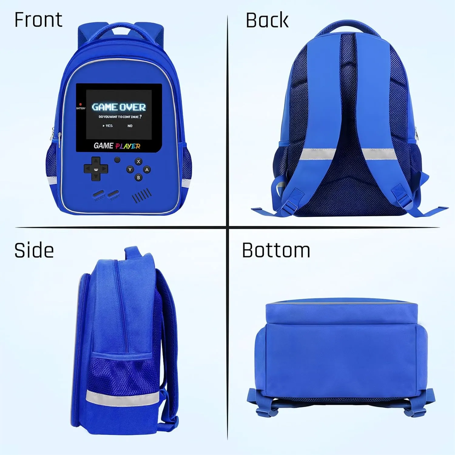 Backpack for School Boys,Gamer Boys Backpack for Elementary Middle School,Student Bookbag for Ages 6-18 Kids Children Teens,17 Video Game Bookbag Travel Back Pack