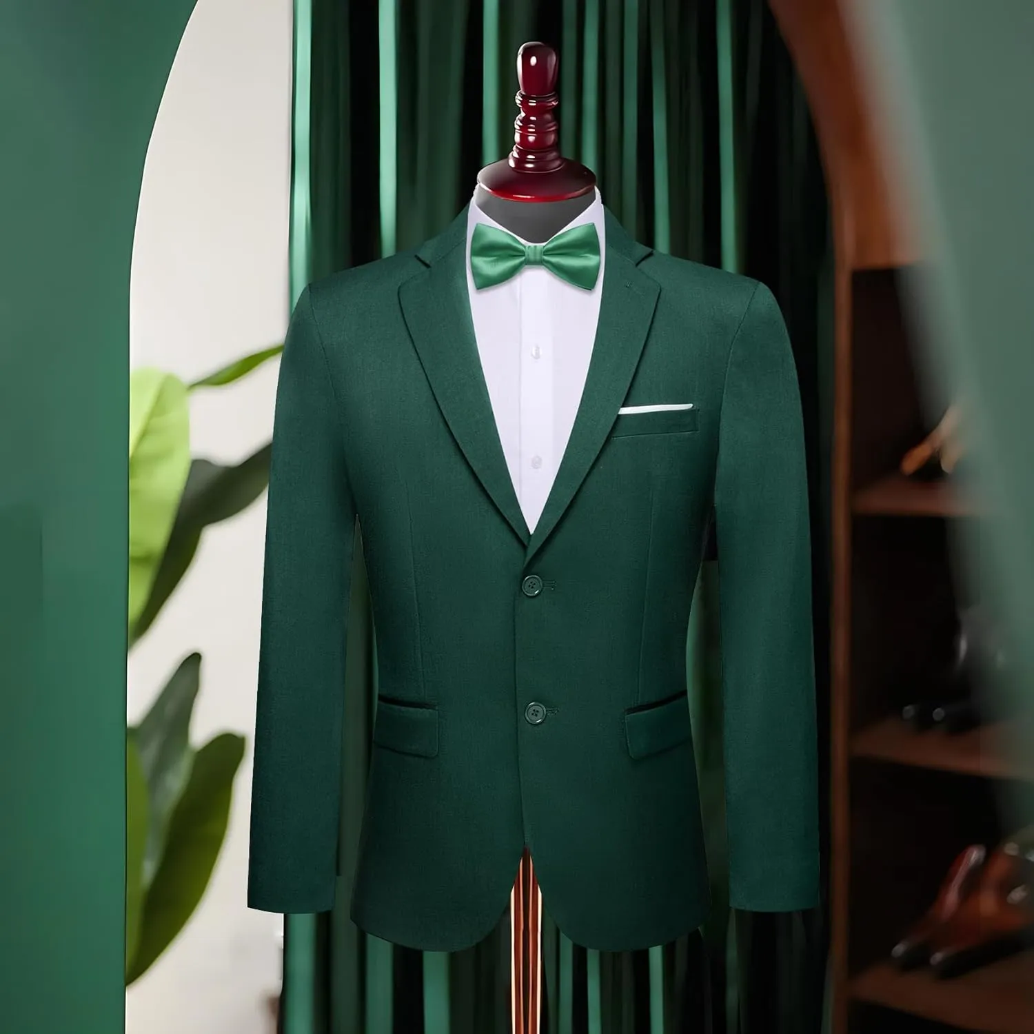Barry.Wang Mens Casual Sport Coat Solid Blazer Tuxedo Suit Jacket Regular Fit Wedding Business Gift