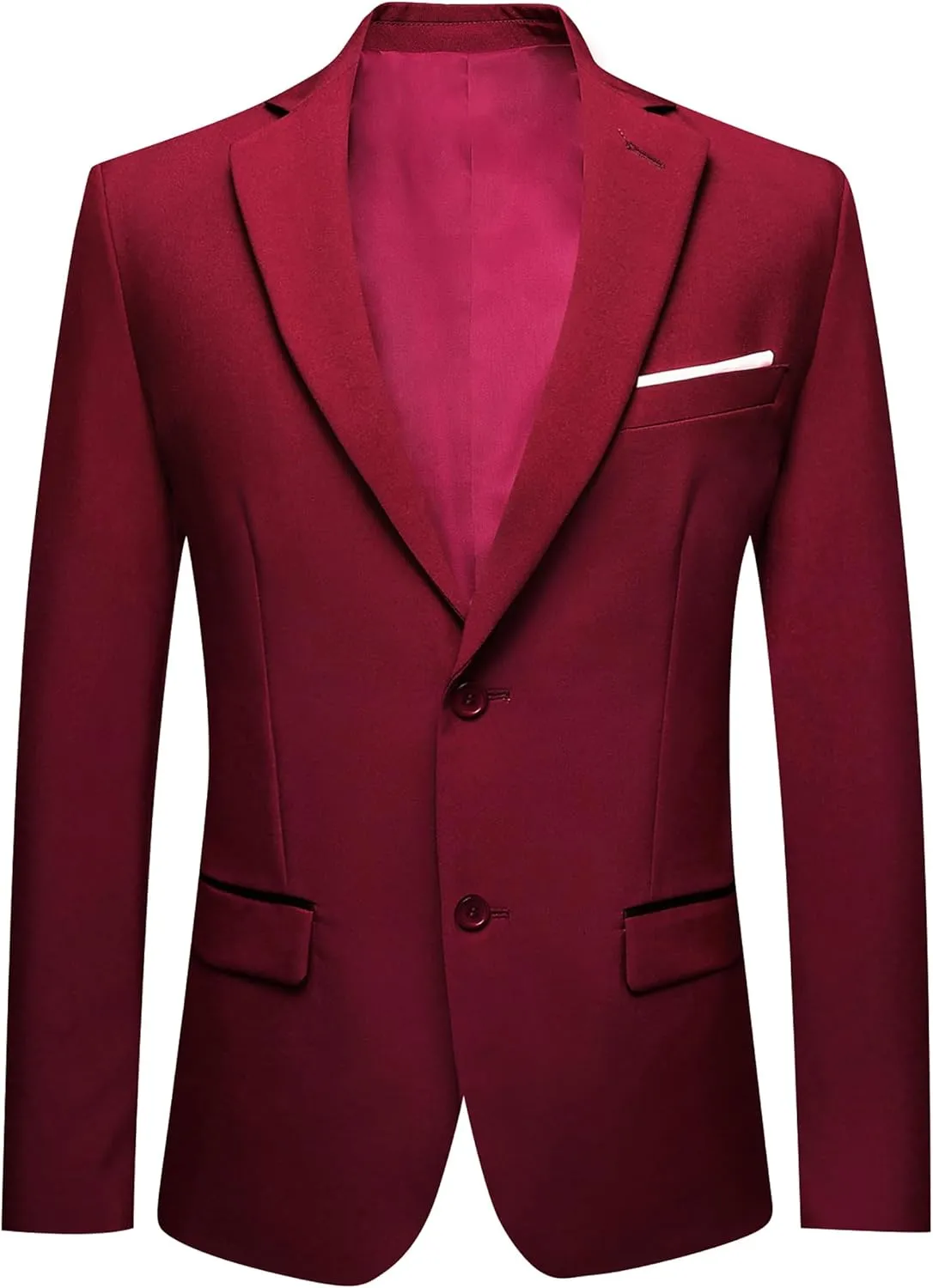 Barry.Wang Mens Casual Sport Coat Solid Blazer Tuxedo Suit Jacket Regular Fit Wedding Business Gift