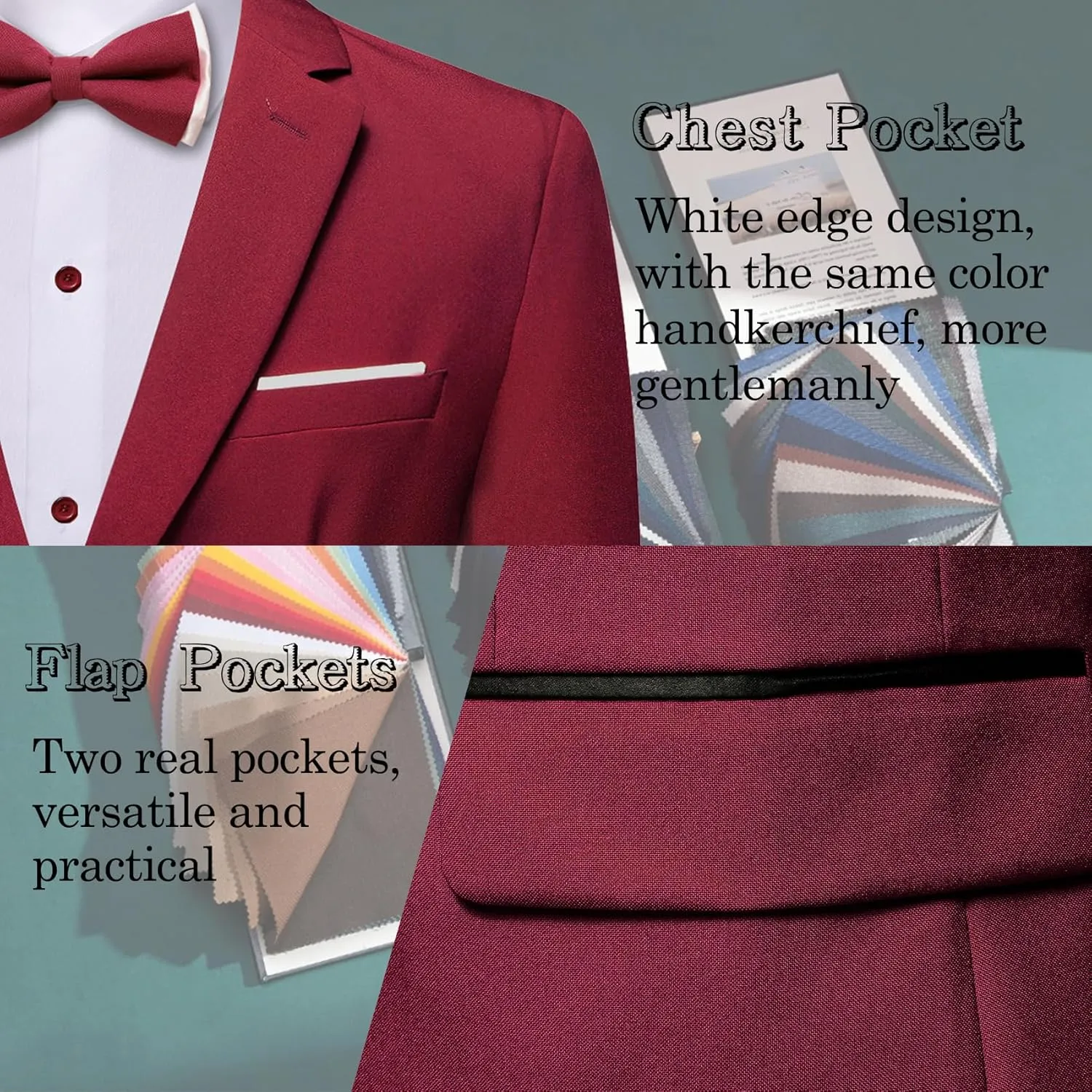 Barry.Wang Mens Casual Sport Coat Solid Blazer Tuxedo Suit Jacket Regular Fit Wedding Business Gift