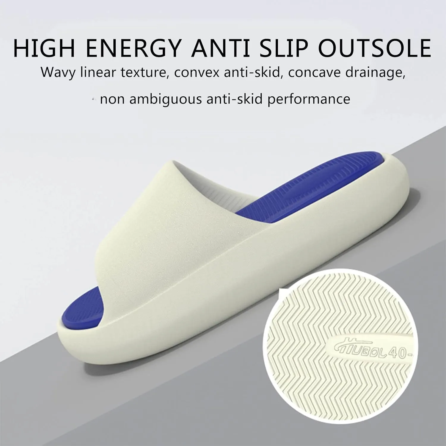 Bath Slippers Shower Shoes Quick Drying Sandals Indoor and Outdoor Cloud Slides Shower Sandals House Shoes