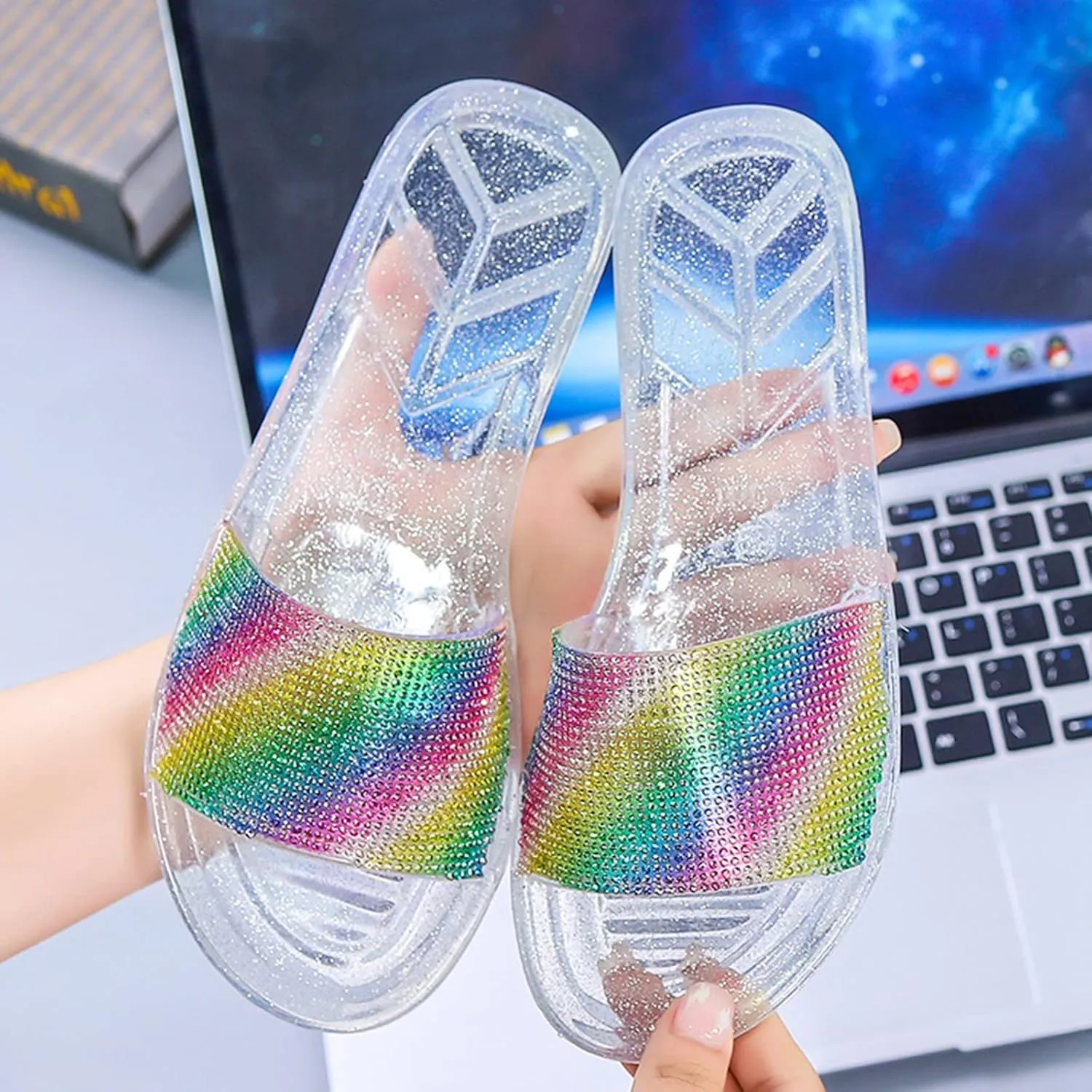 Bathroom Slippers Rubber Slippers for Women Shower Shoes for Living Room Pool Beach Spa Public Showers