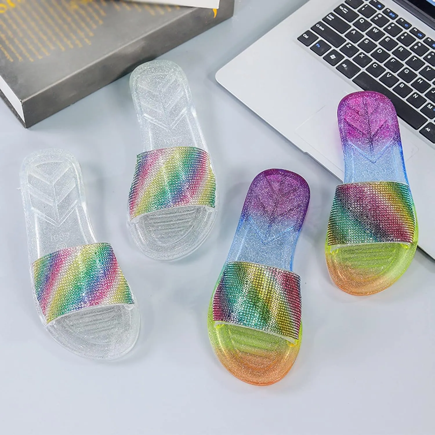 Bathroom Slippers Rubber Slippers for Women Shower Shoes for Living Room Pool Beach Spa Public Showers