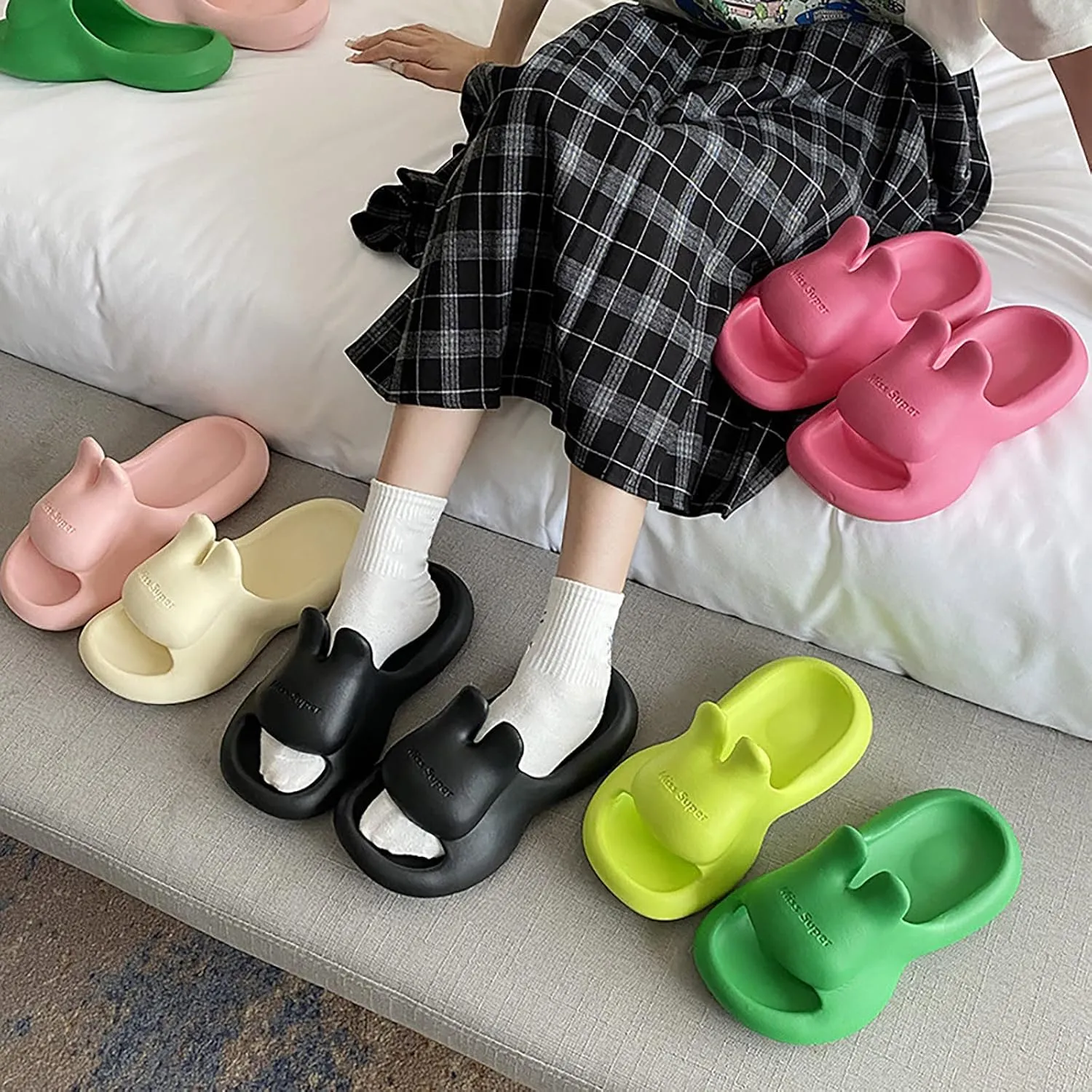 Bathroom Slippers Slippers with Arch Support for Women Ultra Comfort Non-Slip Shower Sandals Indoor and Outdoor