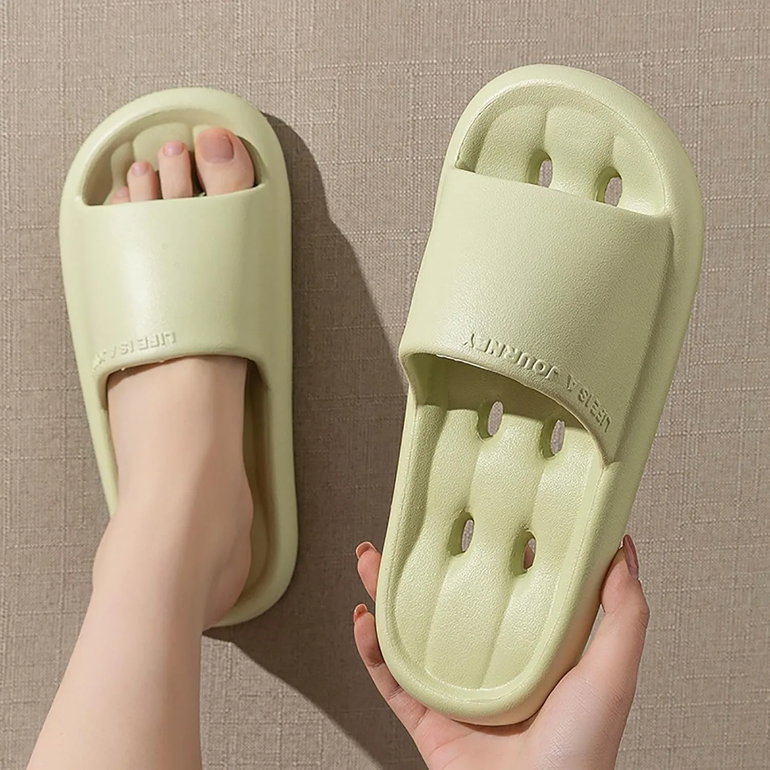 Bathroom Slippers Women's Slippers with Arch Support Shower Shoes for Living Room Pool Beach Spa Public Showers