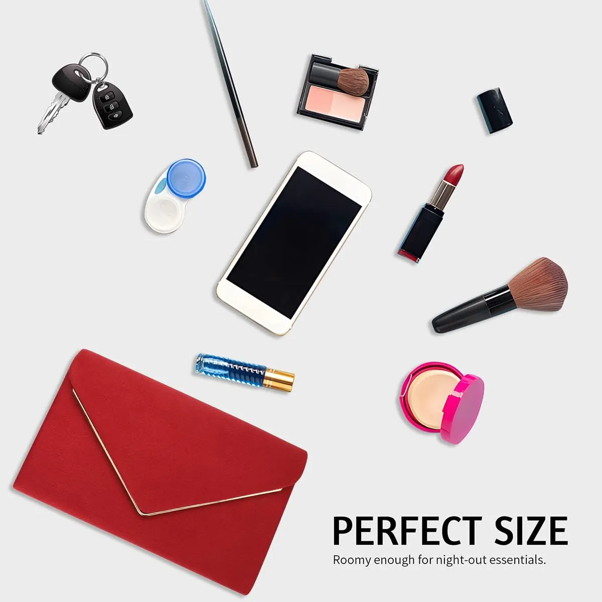 BBjinronjy Clutch Purse for Women Evening Bags Handbags for Wedding Party Cocktail Prom Faux Suede Crossbody Shoulder Bag