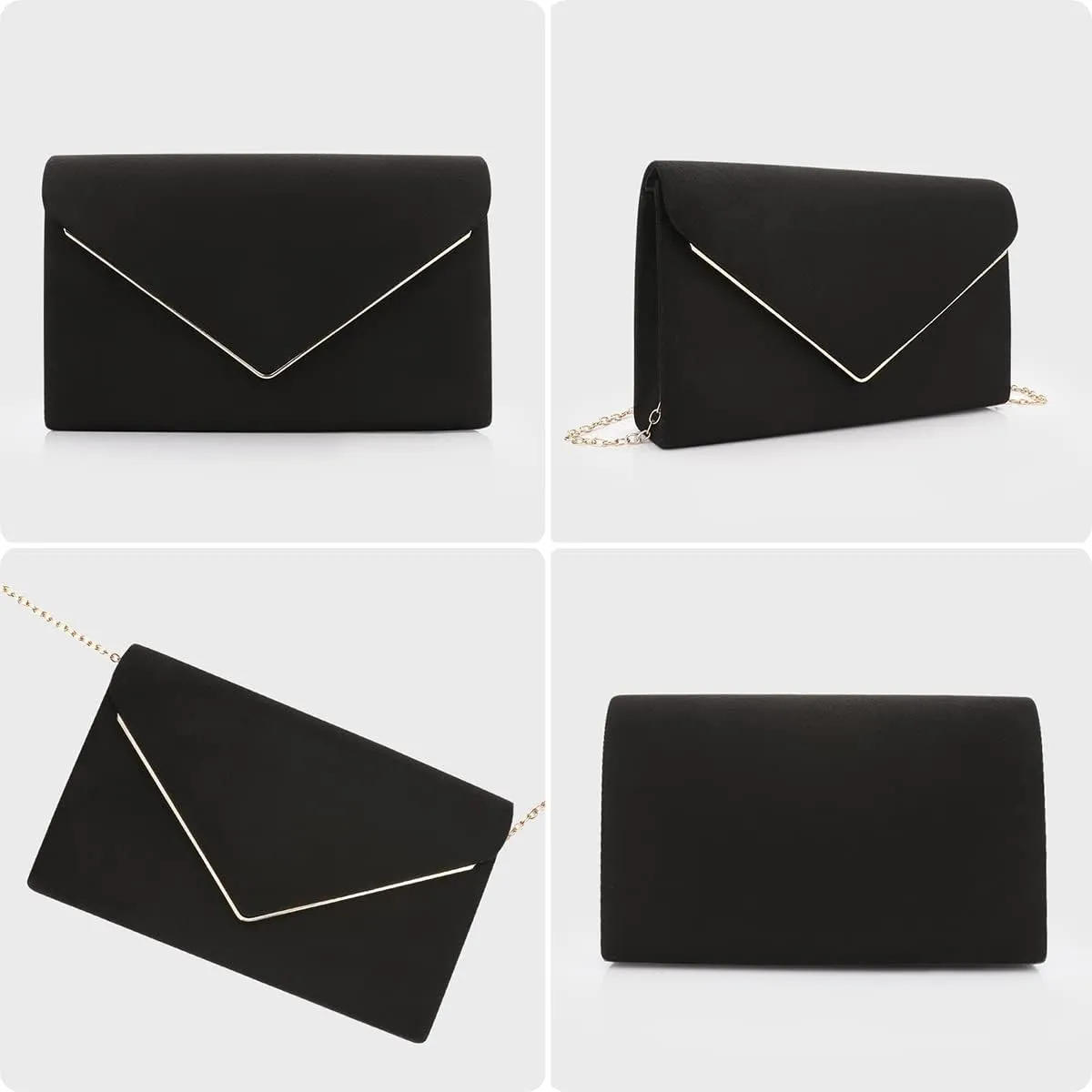 BBjinronjy Clutch Purse for Women Evening Bags Handbags for Wedding Party Cocktail Prom Faux Suede Crossbody Shoulder Bag