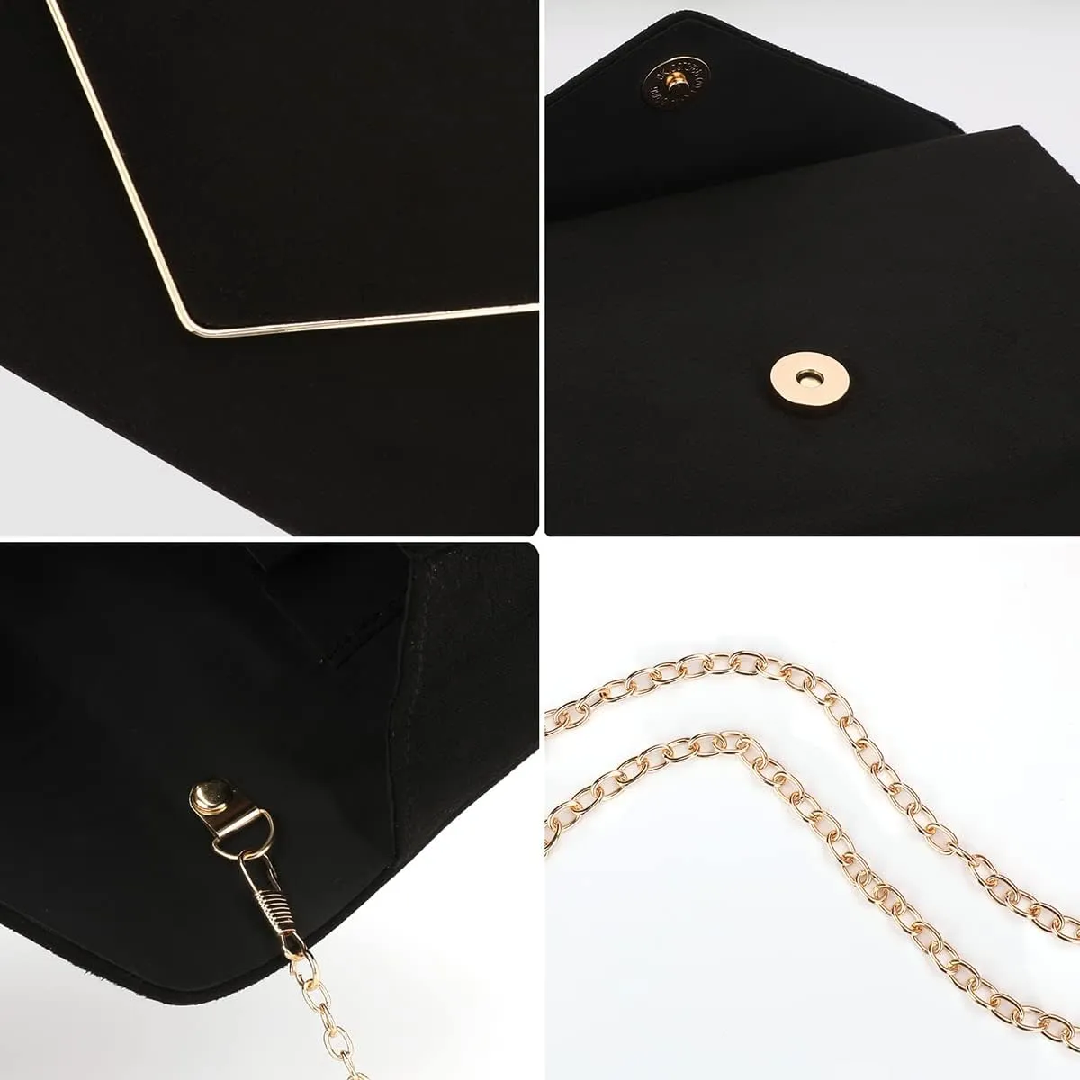 BBjinronjy Clutch Purse for Women Evening Bags Handbags for Wedding Party Cocktail Prom Faux Suede Crossbody Shoulder Bag