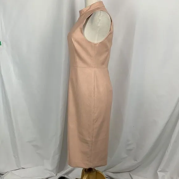 BCBG NWT Pink Faux Leather MIDI Dress