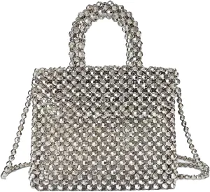 Beaded Purse Top Hand Evening Beaded Bags for Women Dressy Wedding Bachelorette Party Guest Bag Bridal Accessory