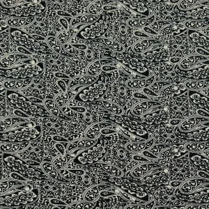 Black and Beige Paisley Knit Fabric