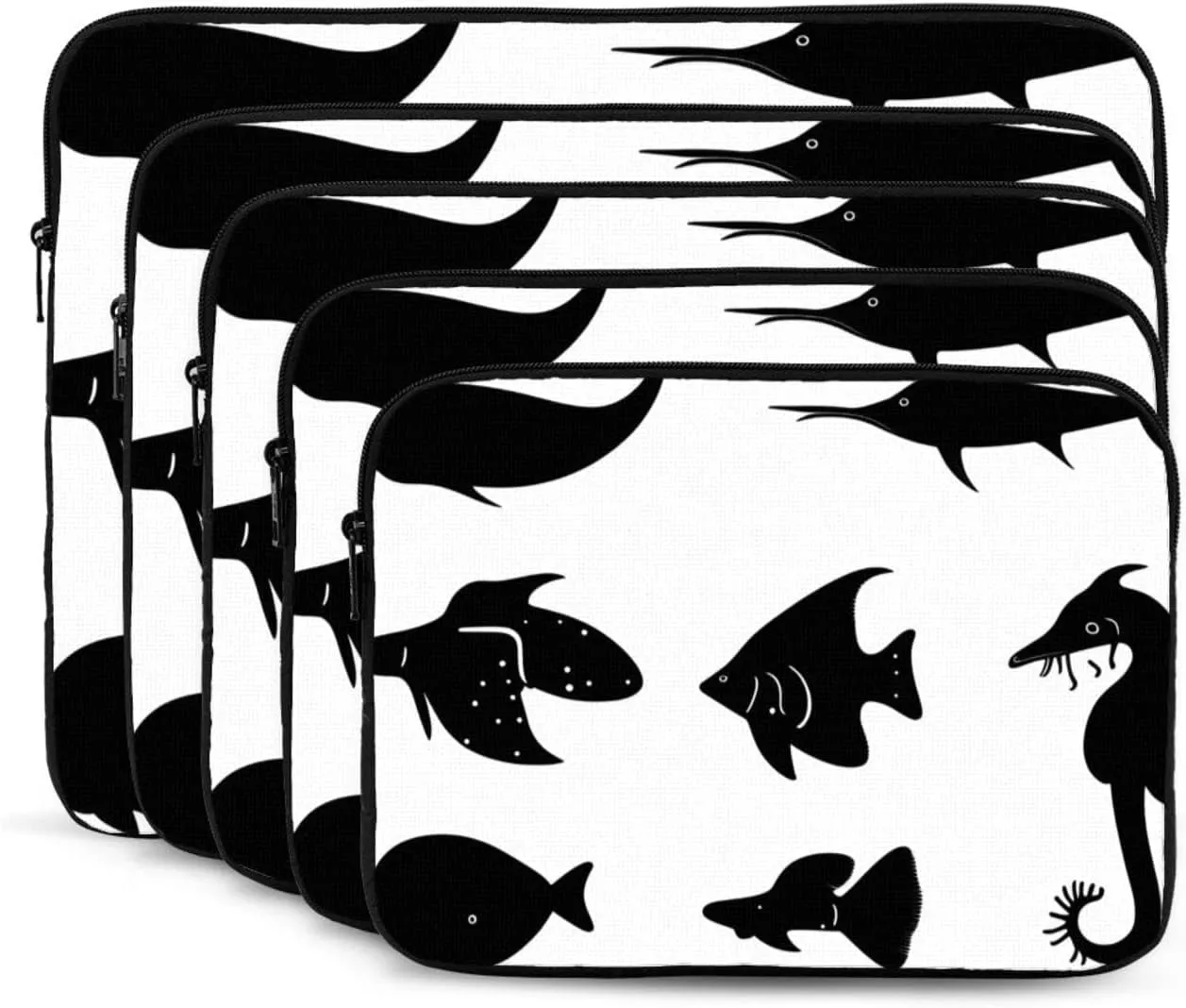 Black And White Fish Shockproof And Waterproof Computer Bag, Suitable For Business Trips Office