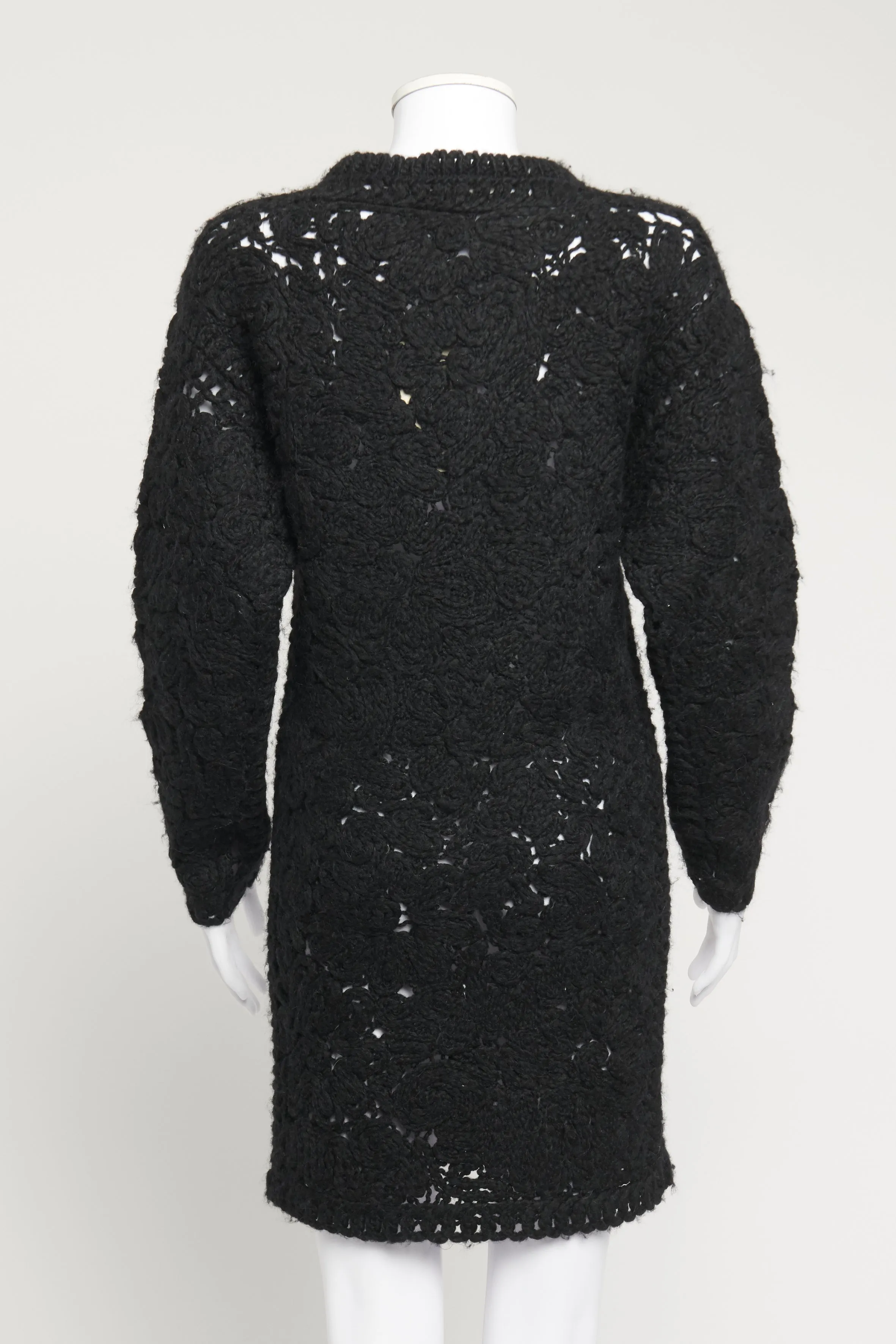 Black Knitted Wool Preowned Dress