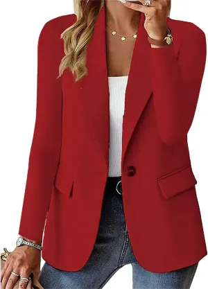 Blazers for Women Business Casual Lightweight Office Work Suit Jacket Elegant Lapel Long Sleeve Blazer with Pockets