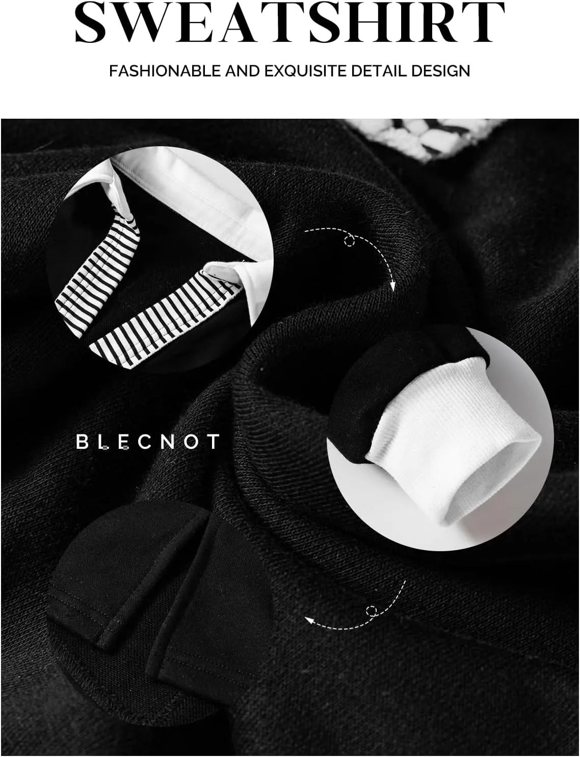 BLENCOT Women Oversized Sweatshirts Color Block Long Sleeve Loose V Neck Fall Outfits 2024 Fashion Slit Pullover