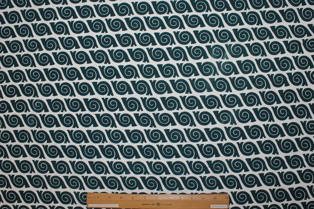 Blow Your Horn Organic Cotton Jersey - Dark Green on White